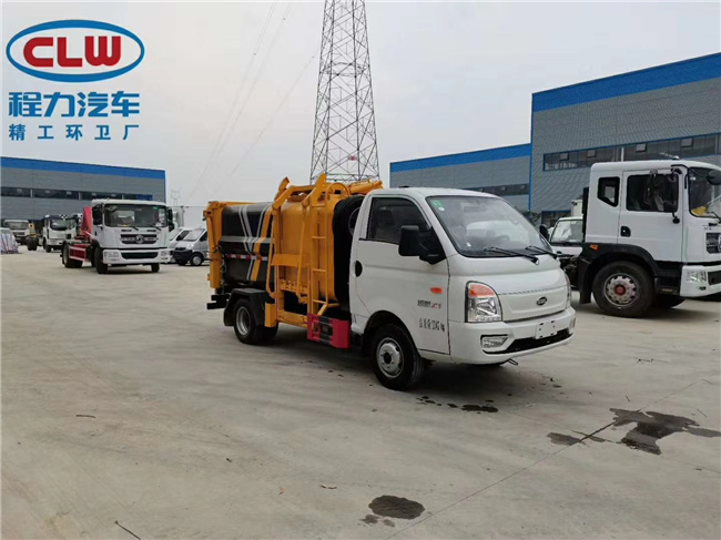 國六唯一款汽油版?zhèn)妊b壓縮垃圾車-藍(lán)牌垃圾車